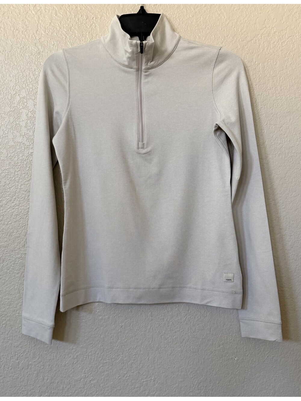 New Vuori Halo Essential Half Zip In Pale Grey Heather Size S $98